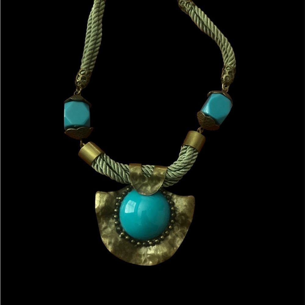 Bronze and Turquoise Statement Necklace